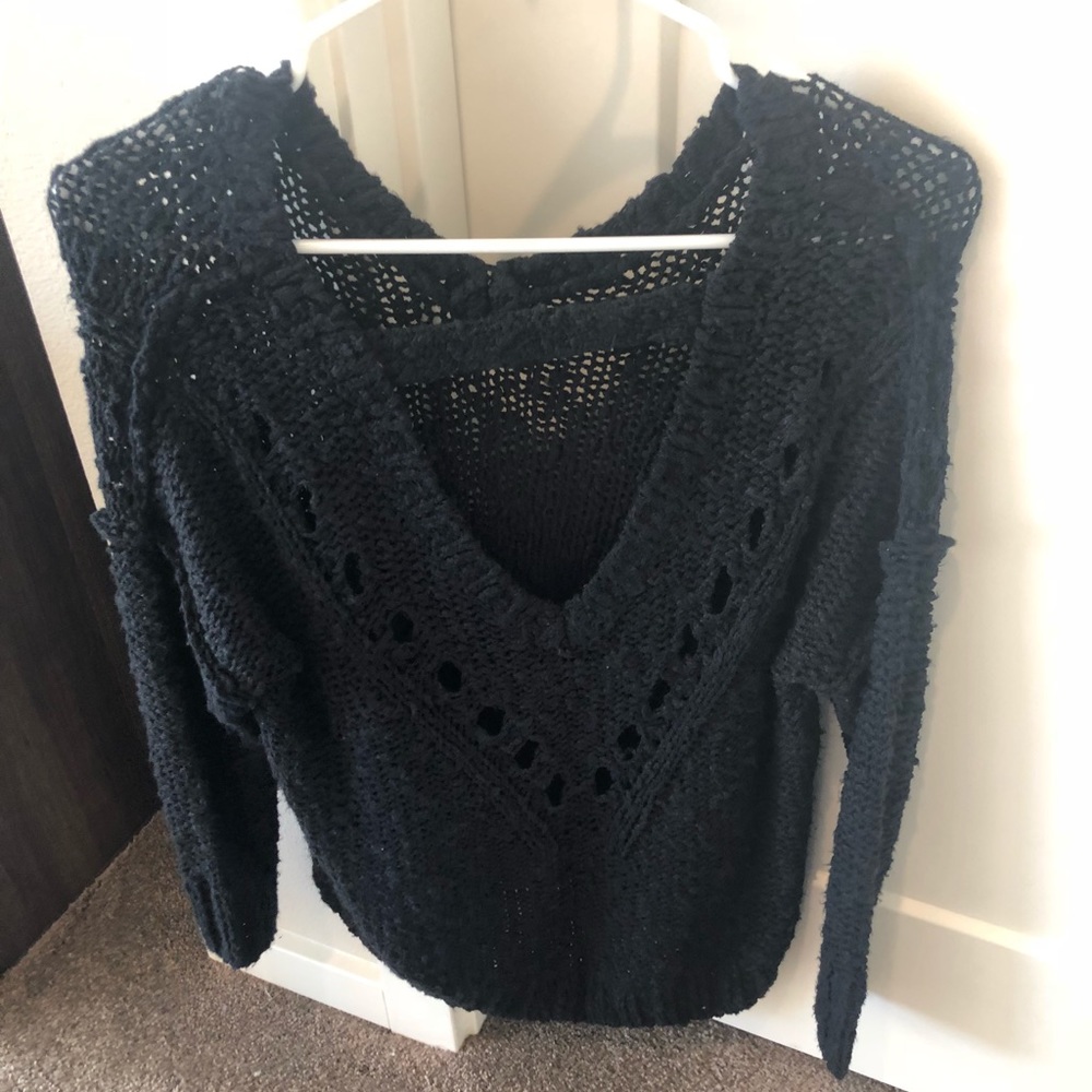 Black sweater open back
